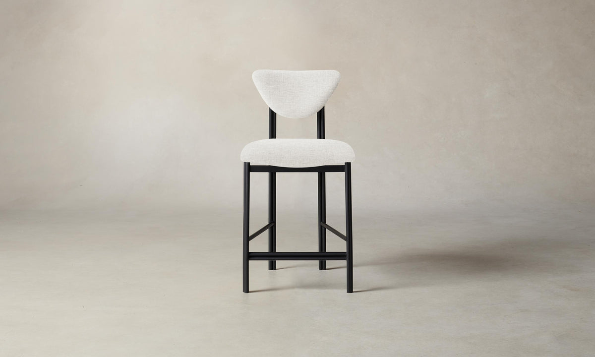 The Cooper Counter Stool - Heritage Belgian Linen Egret