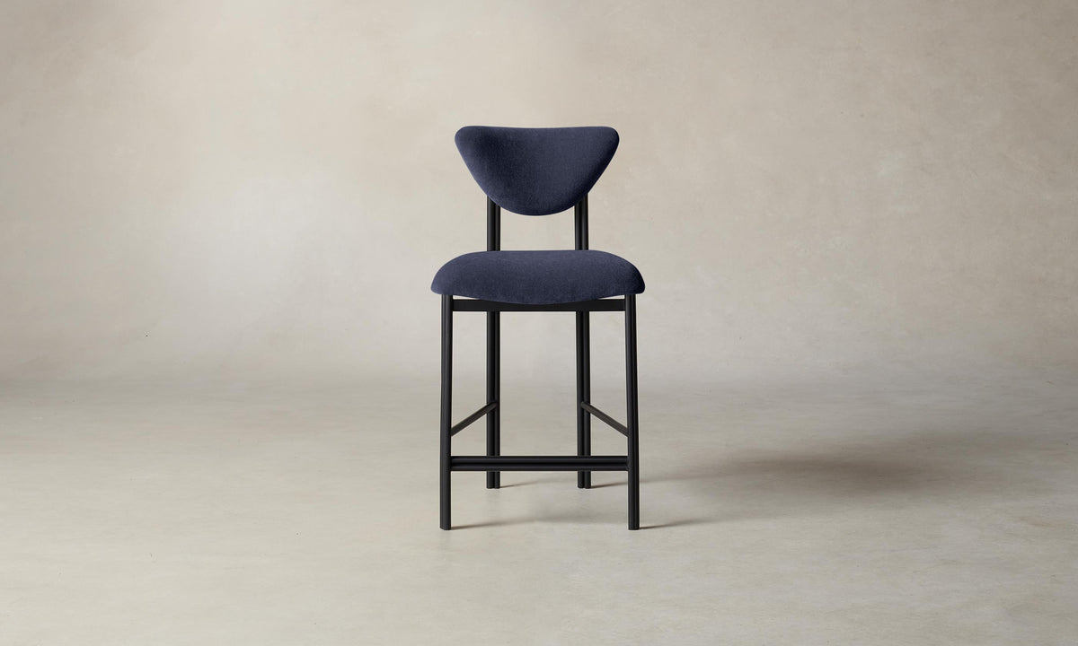 The Cooper Counter Stool - Performance Velvet Midnight