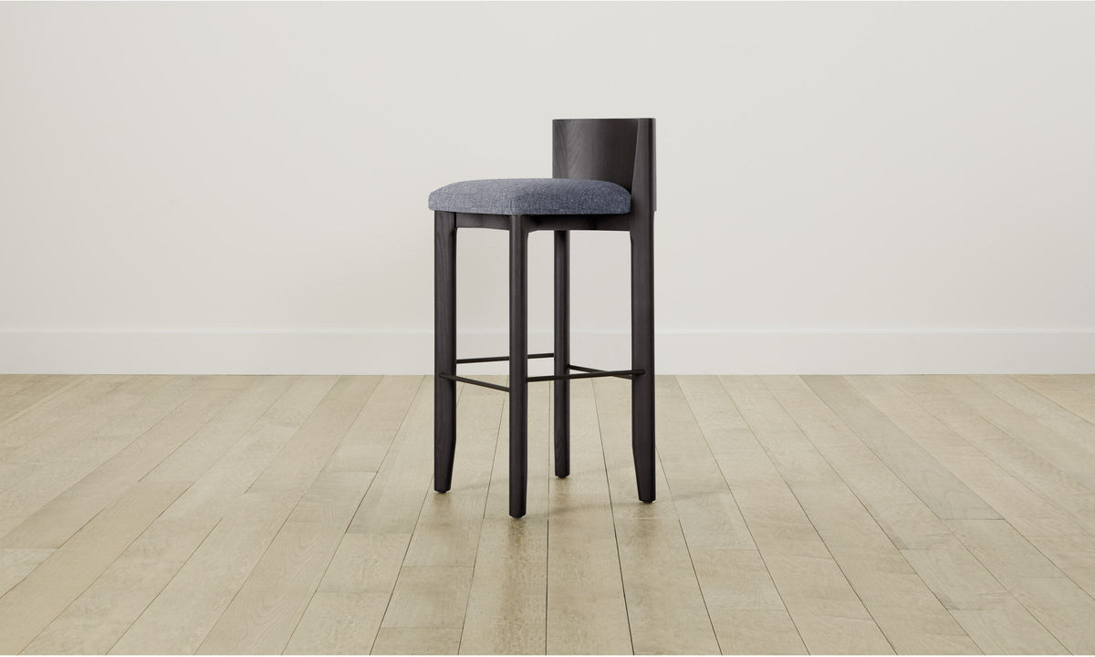 The Delancey Bar & Counter Stool - Heritage Belgian Linen Lake