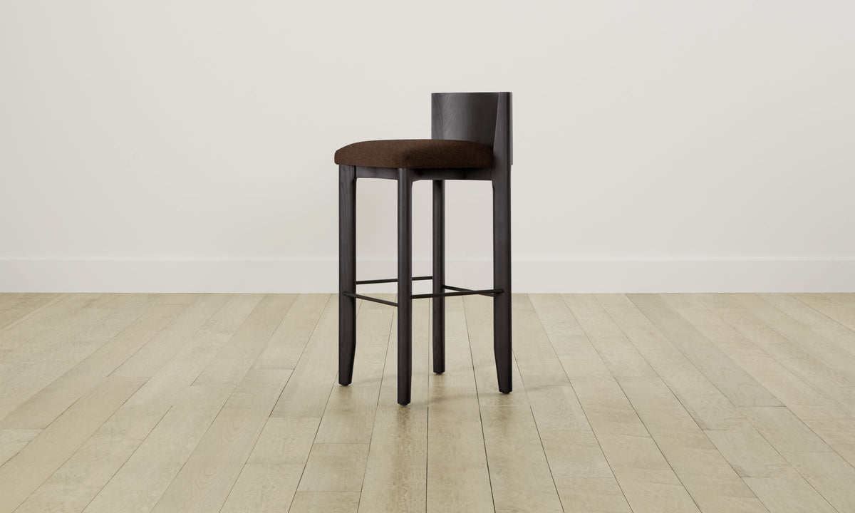 The Delancey Bar & Counter Stool - Italian Brushed Wool Cocoa