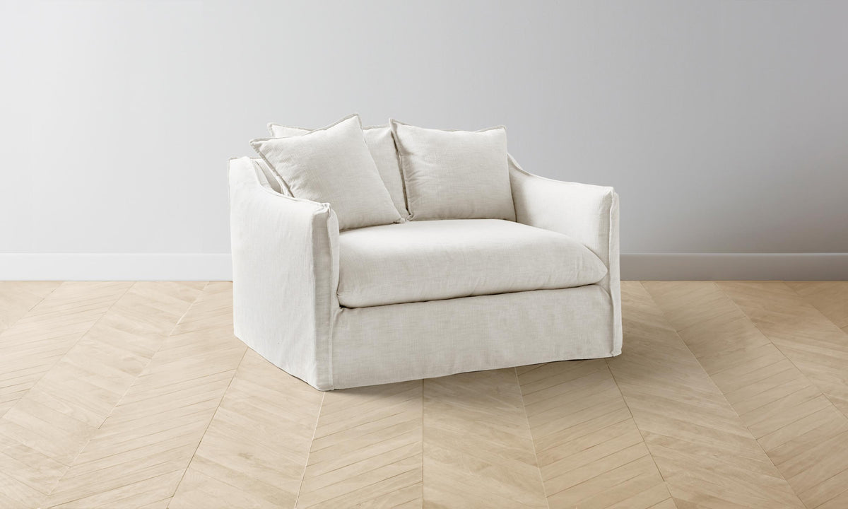 The Dune Chair-and-a-Half - Performance Linen Weave Flour