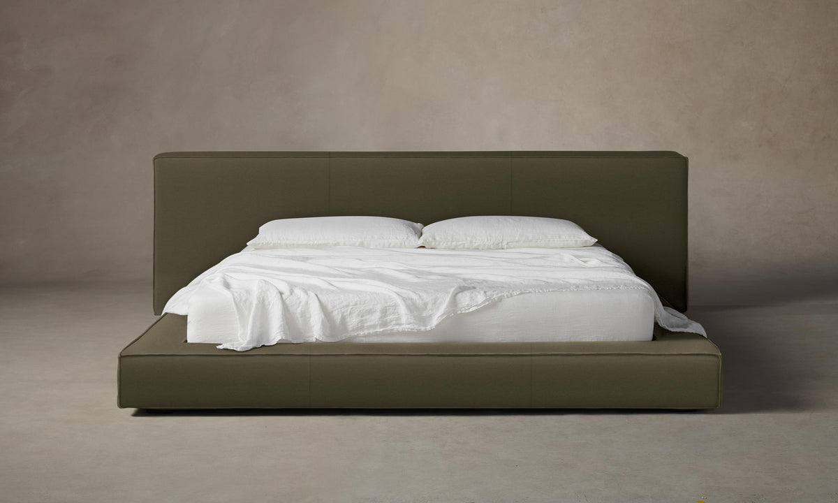 The Eldridge Bed - Pebbled Leather Truffle
