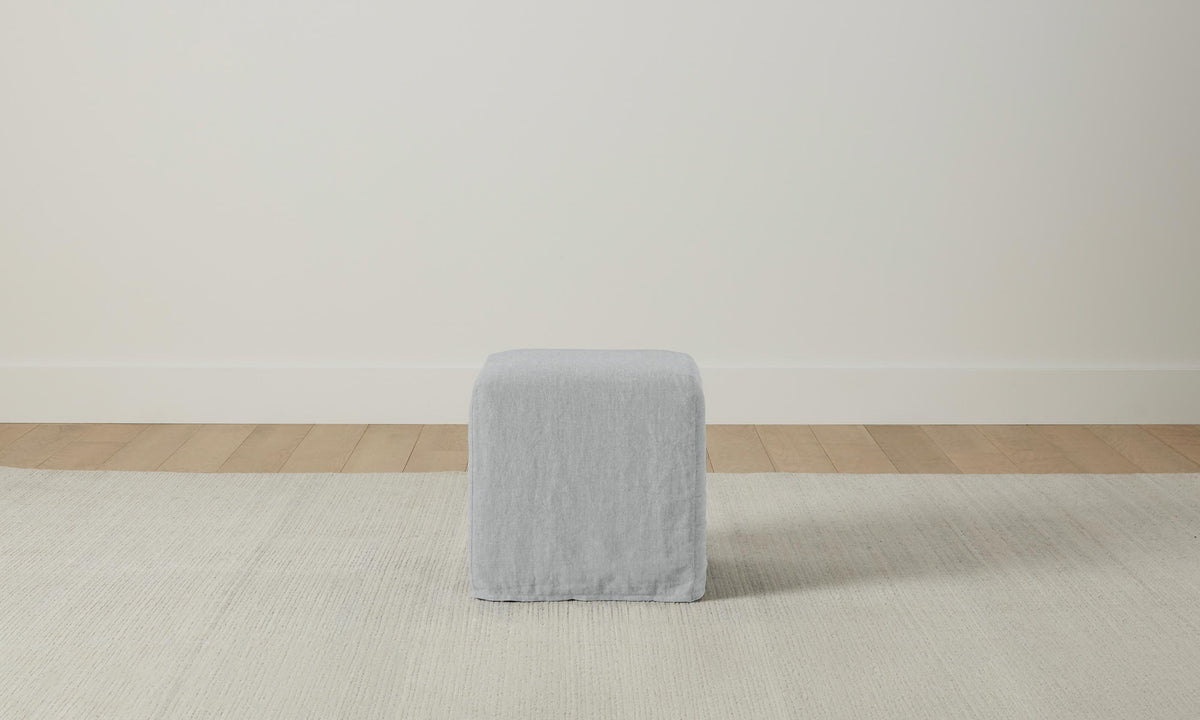 The Franklin Ottoman - Performance Linen Weave Cloud