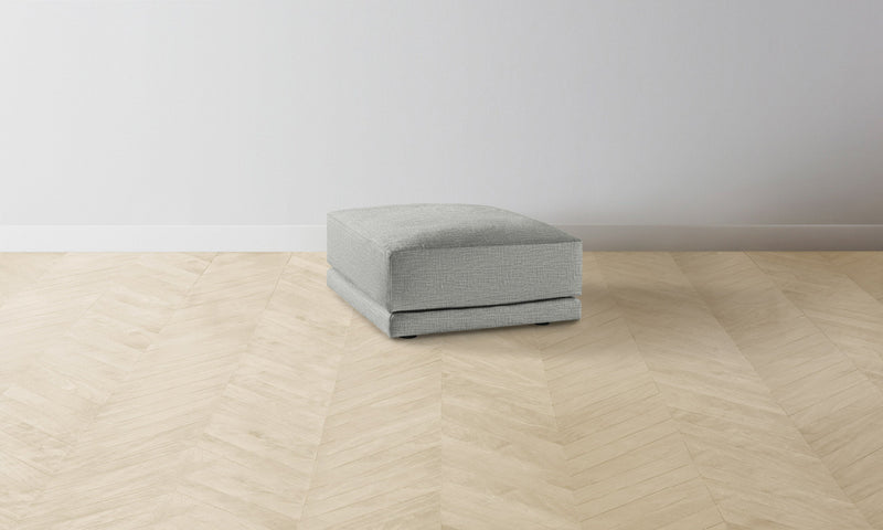The Jones Ottoman - Performance Woven Chenille Rain