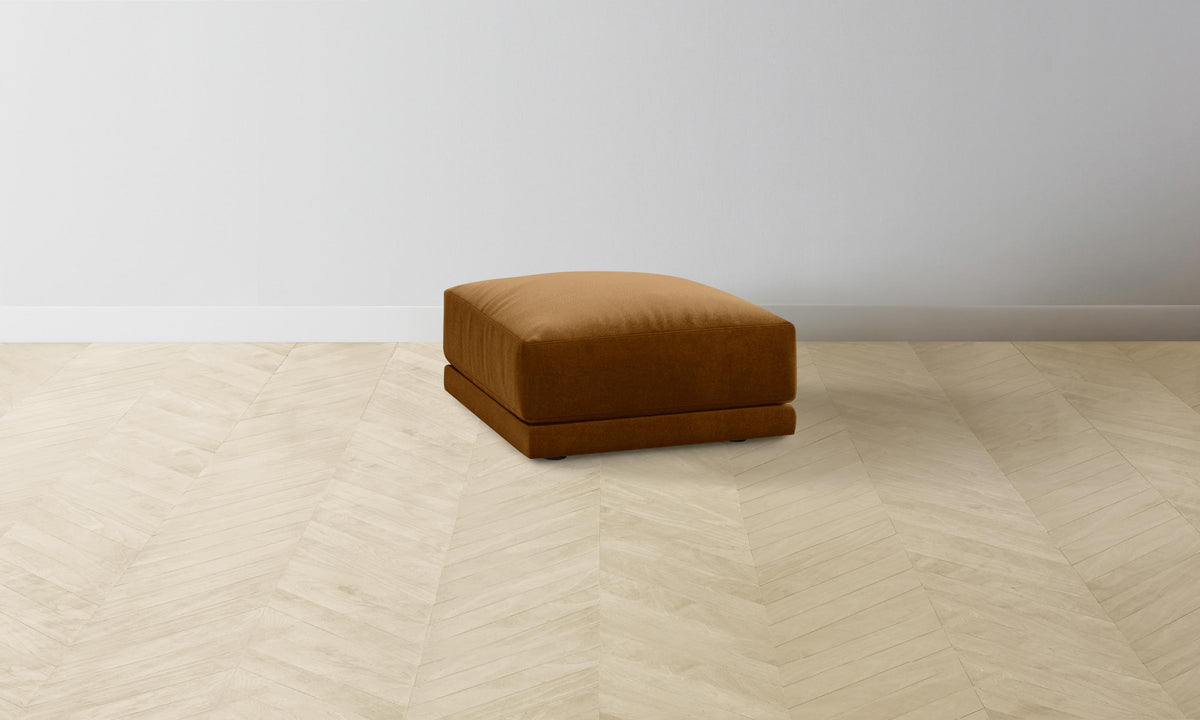 The Jones Ottoman - Mohair Brown Sugar