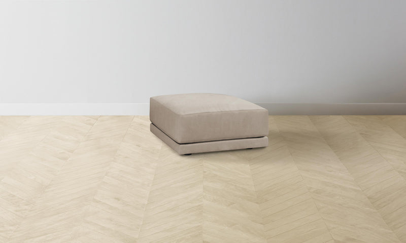 The Jones Ottoman - Nubuck Leather Fawn