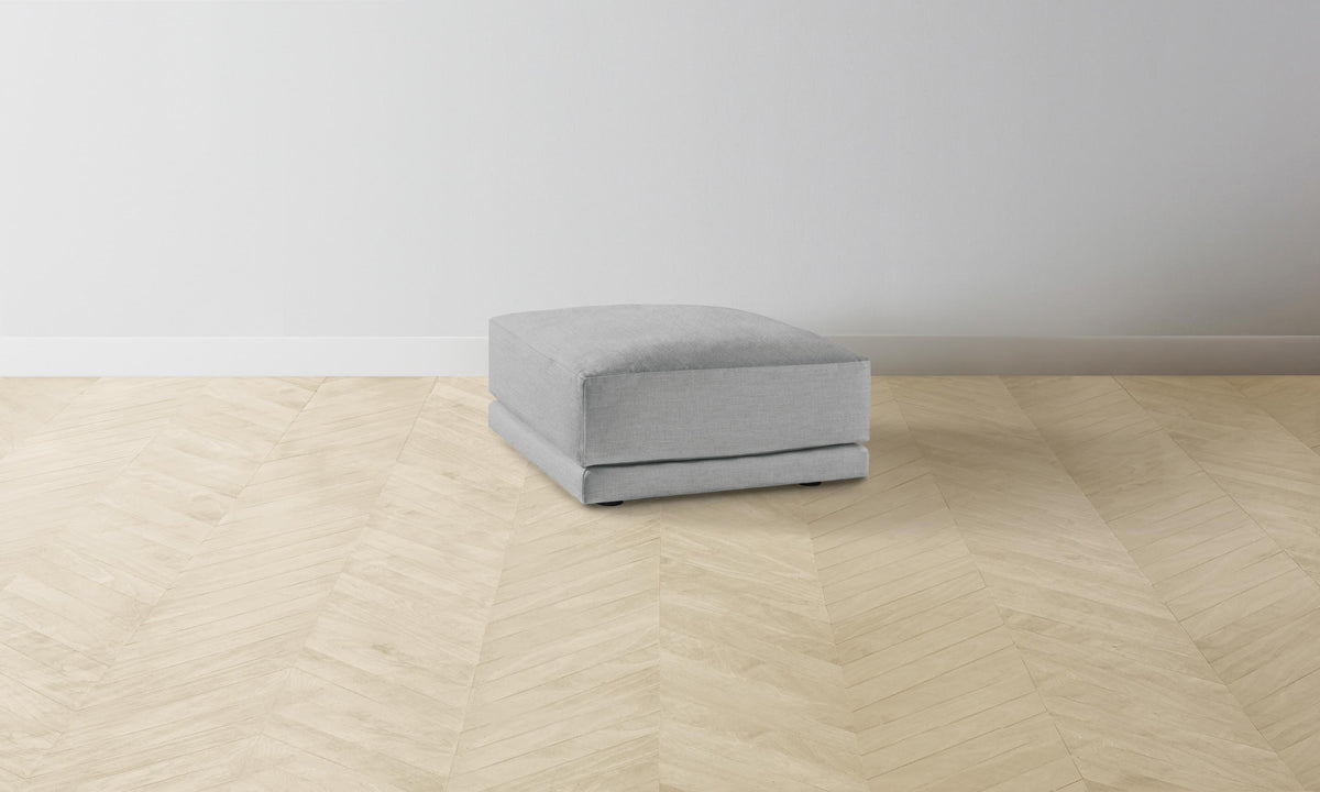 The Jones Ottoman - Performance Linen Weave Cloud