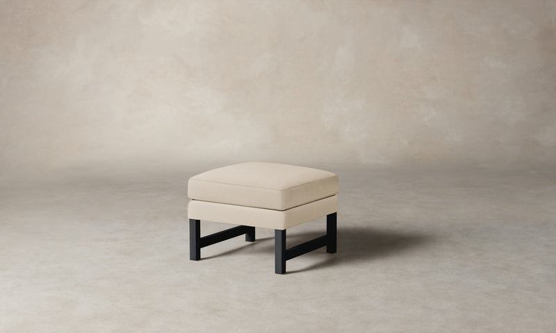 The Kaye Ottoman - Heritage Belgian Linen Husk