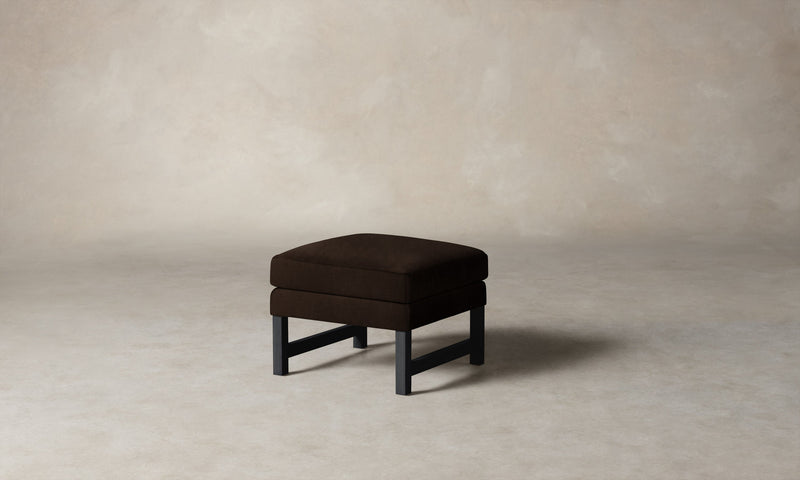 The Kaye Ottoman - Mohair Chocolate