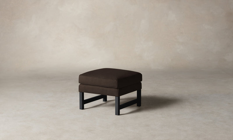 The Kaye Ottoman - Nubuck Leather Espresso
