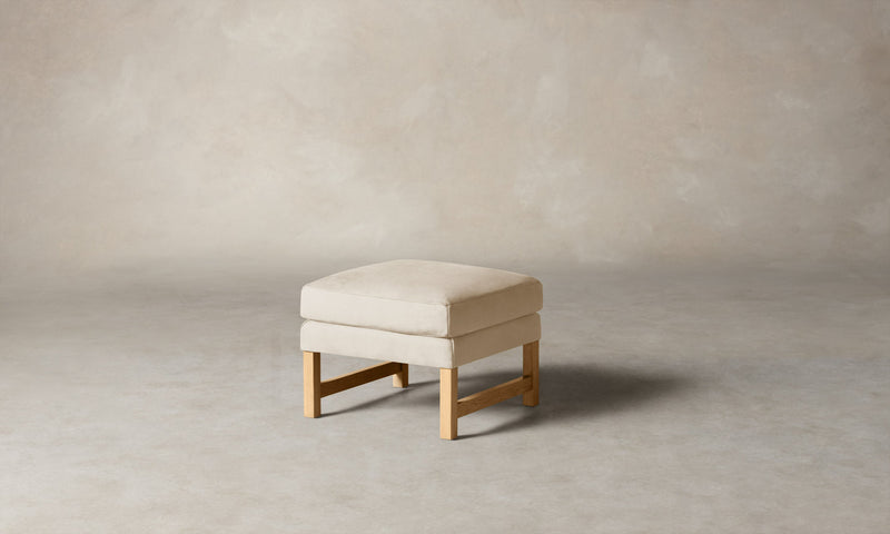 The Kaye Ottoman - Nubuck Leather Fawn