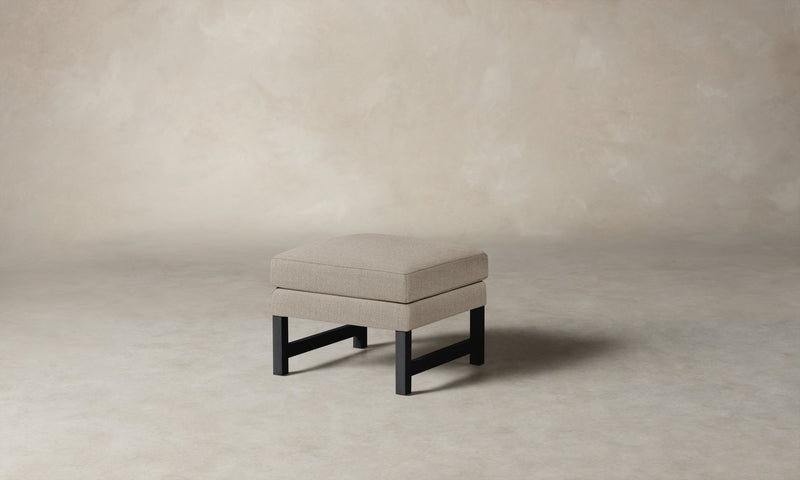 The Kaye Ottoman - Performance Textural Weave Earthen