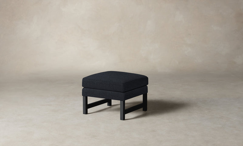 The Kaye Ottoman - Performance Textural Weave Marina