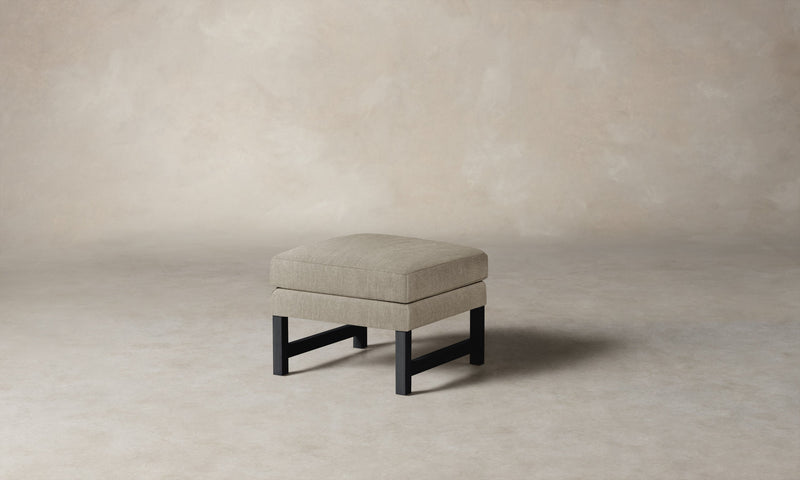 The Kaye Ottoman - Performance Tweed Oatmeal
