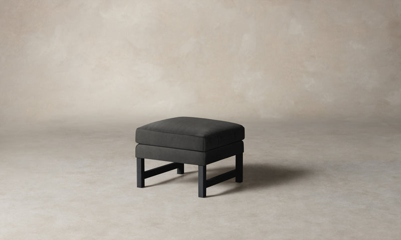 The Kaye Ottoman - Performance Velvet Slate