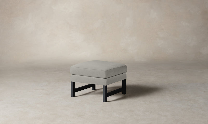 The Kaye Ottoman - Performance Woven Chenille Steel