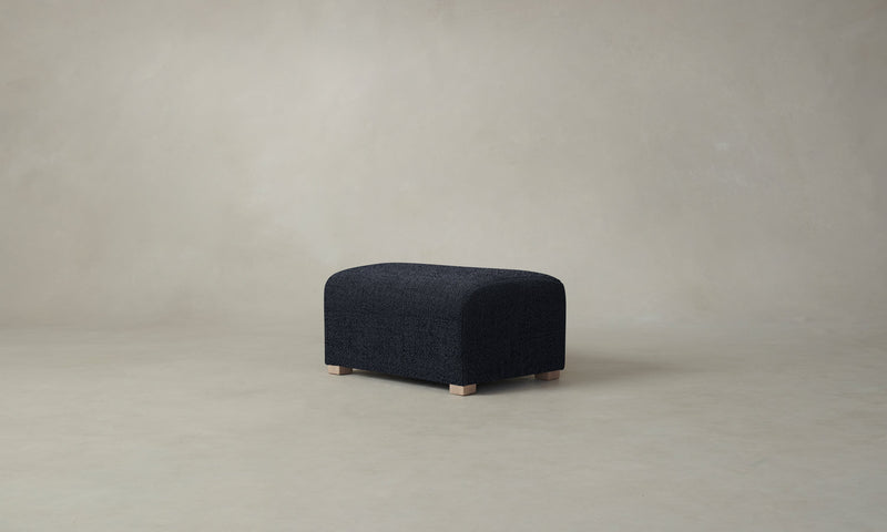 The Lenox Ottoman - Performance Textural Weave Marina