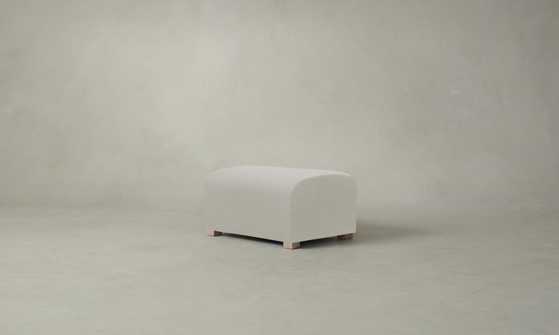 The Lenox Ottoman - Performance Linen Weave Beige