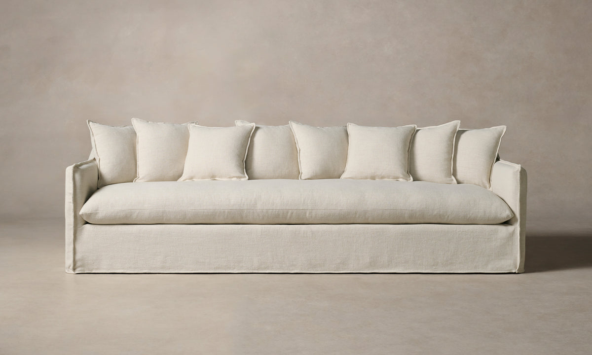 dune off-white linen sofa with cushions