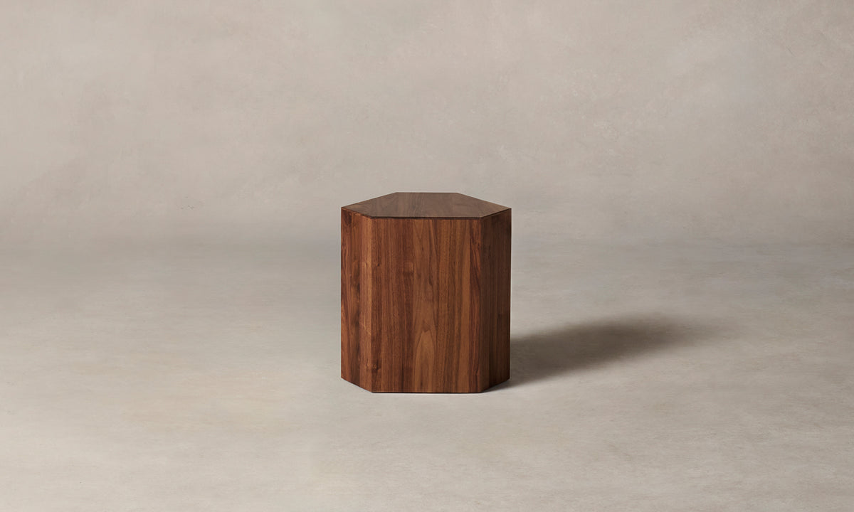galerie wood pedestal in walnut