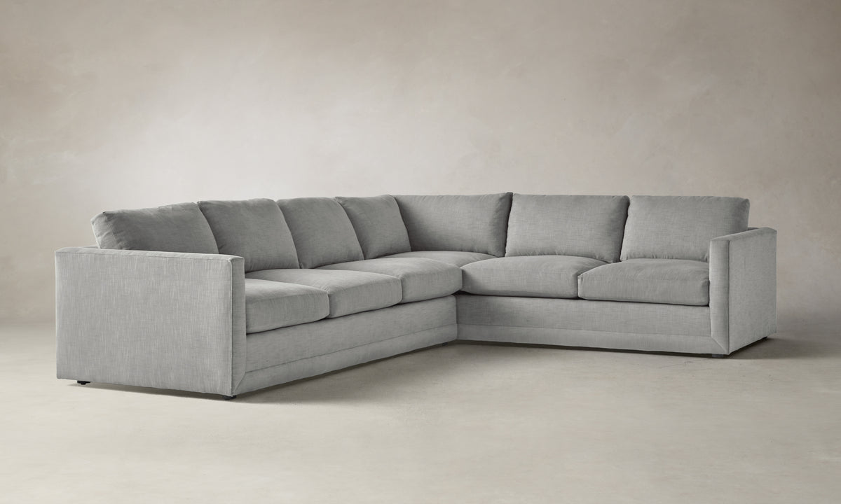 warren grey l-shaped sectional sofa in linen fabric with 6 seats