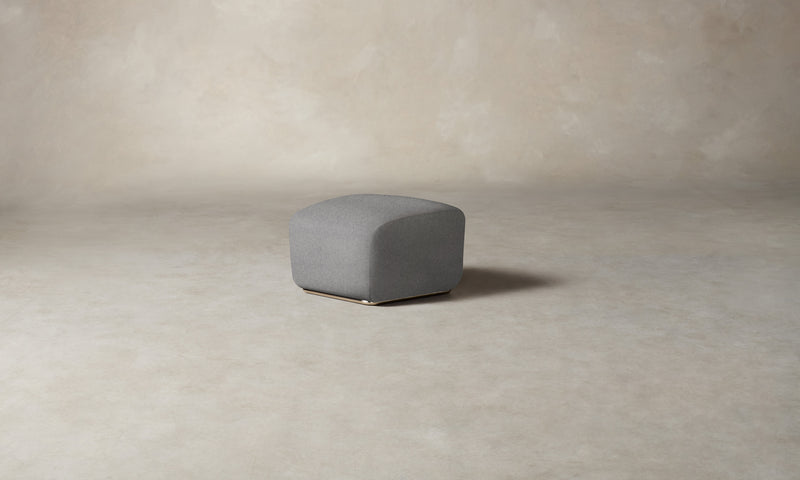 The Miles Ottoman - Italian Brushed Wool Moon