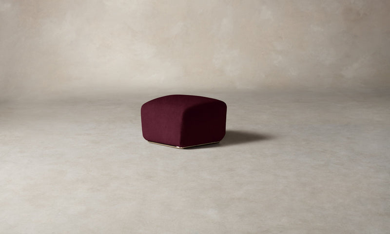 The Miles Ottoman - Mohair Crimson