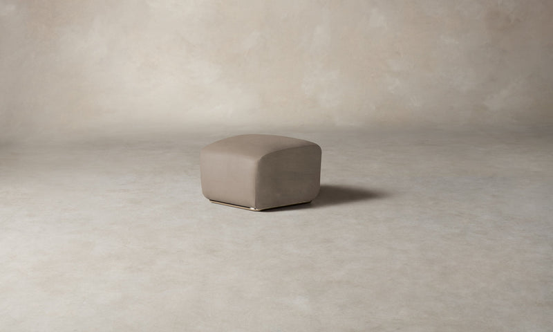 The Miles Ottoman - Nubuck Leather Fawn