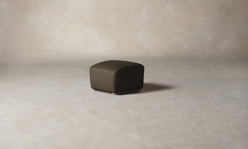The Miles Ottoman - Pebbled Leather Truffle