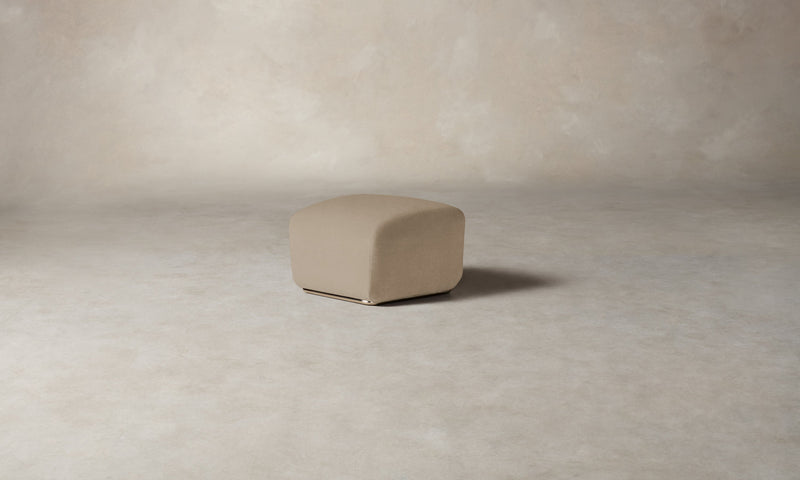 The Miles Ottoman - Performance Velvet Taupe