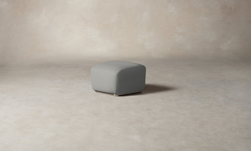 The Miles Ottoman - Performance Woven Chenille Rain