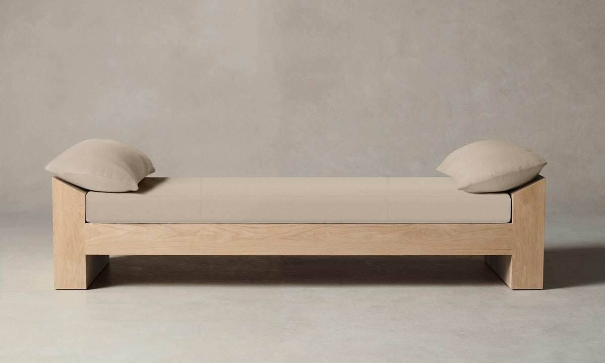 The Montauk Daybed - Pebbled Leather Stone