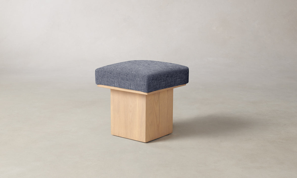 The Mulberry Ottoman - Heritage Belgian Linen Lake