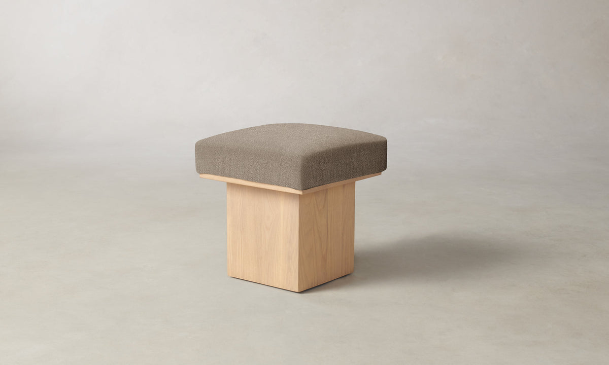 The Mulberry Ottoman - Performance Textural Weave Earthen