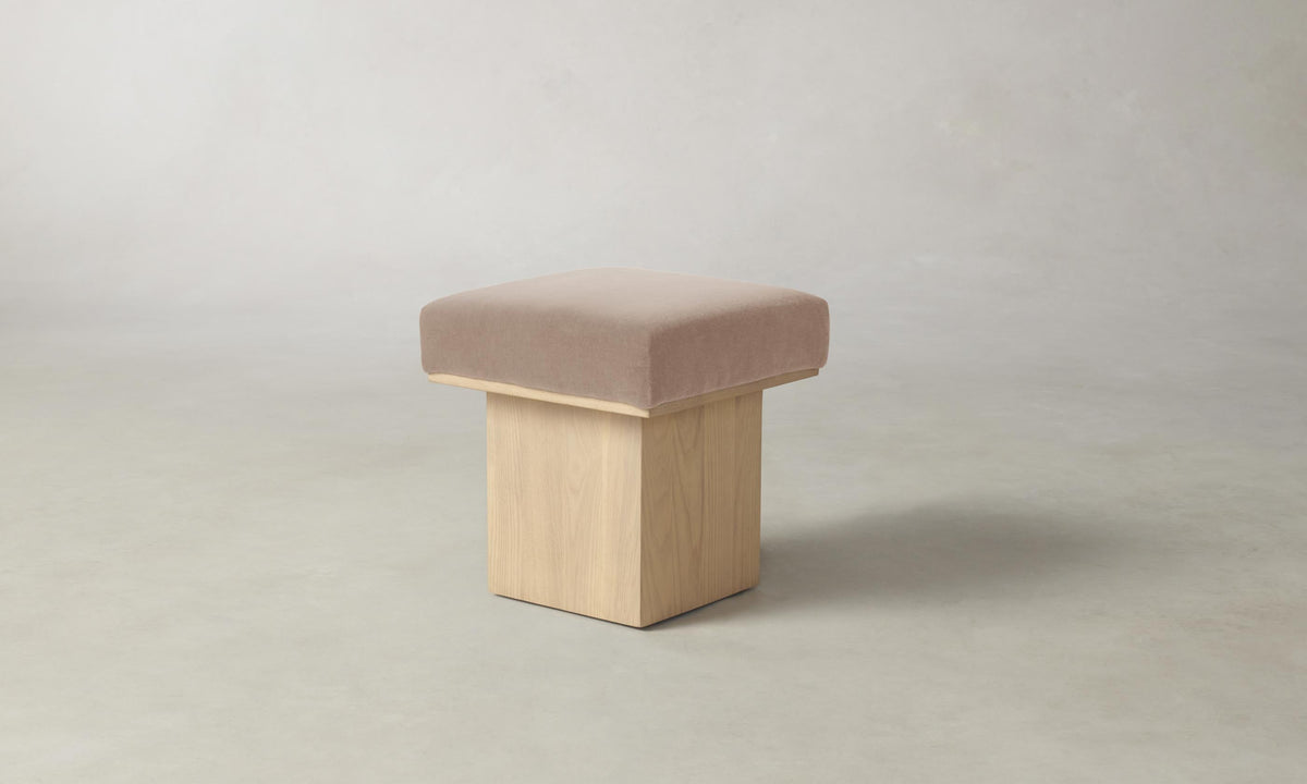 The Mulberry Ottoman - Performance Velvet Blossom