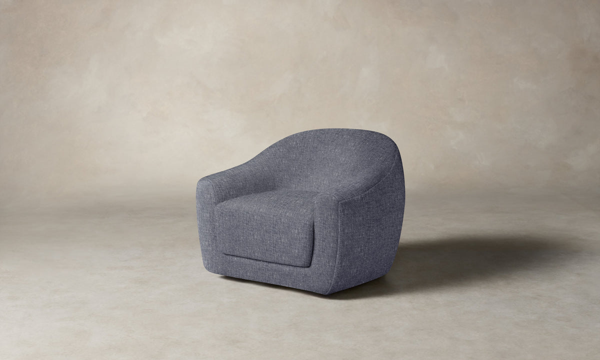 The Oliver Swivel Chair - Heritage Belgian Linen Lake