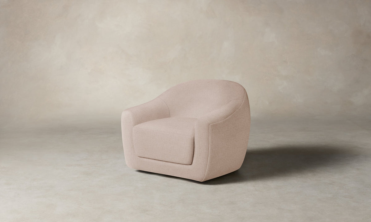 The Oliver Swivel Chair - Heritage Belgian Linen Petal