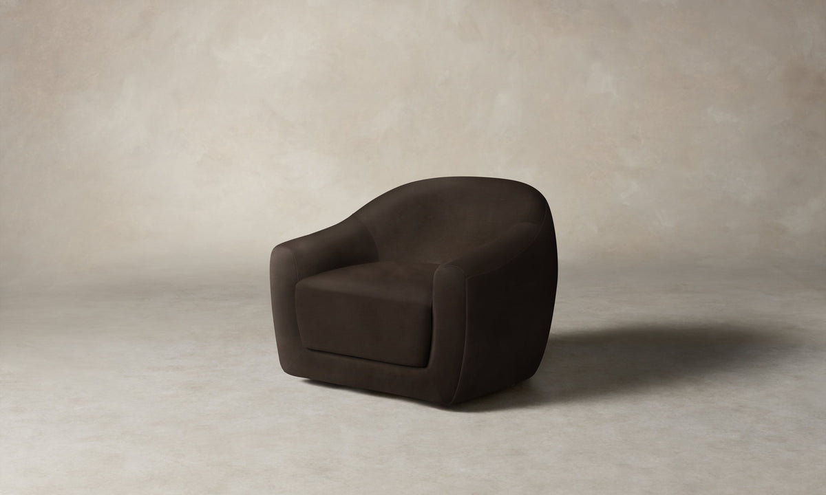 The Oliver Swivel Chair - Nubuck Leather Espresso