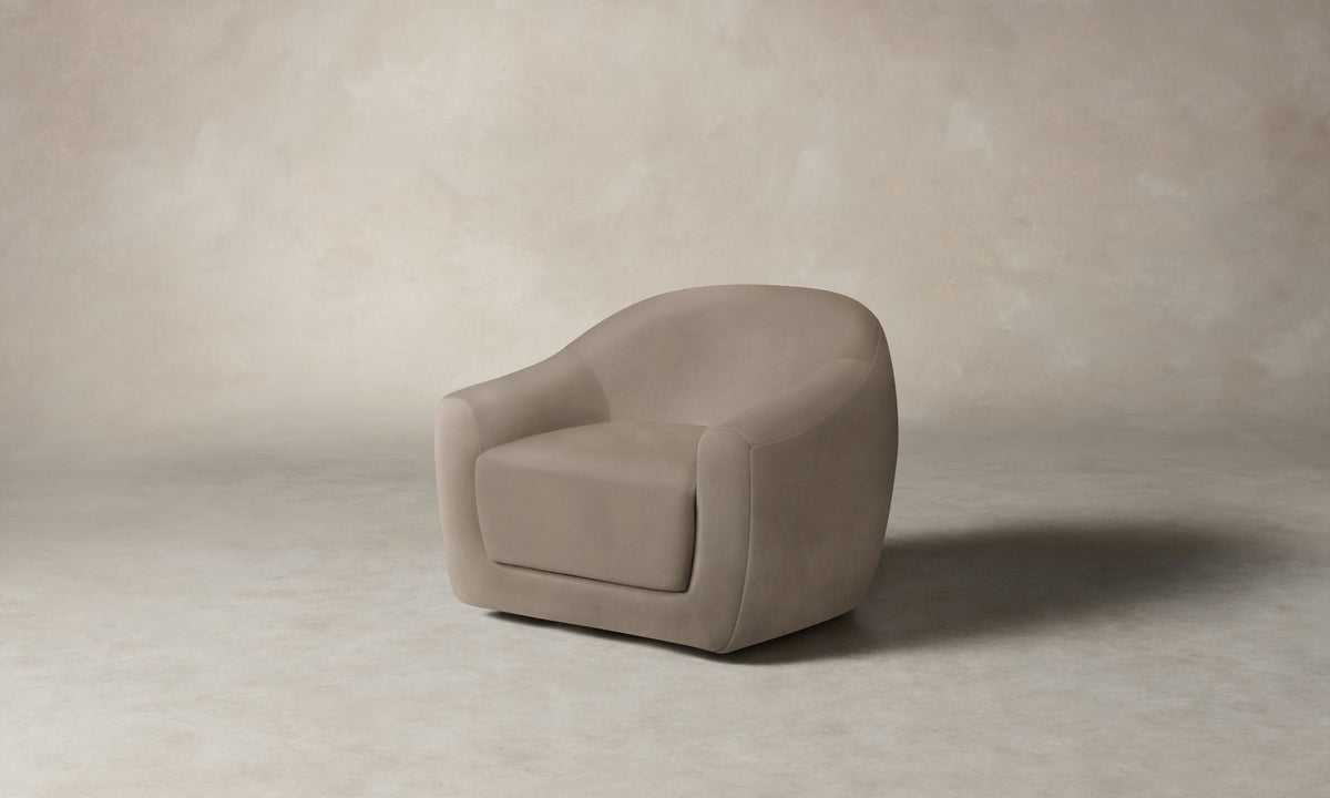 The Oliver Swivel Chair - Nubuck Leather Fawn