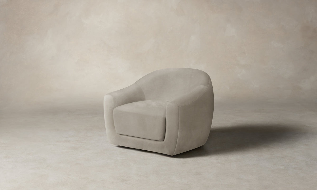 The Oliver Swivel Chair - Nubuck Leather Sail