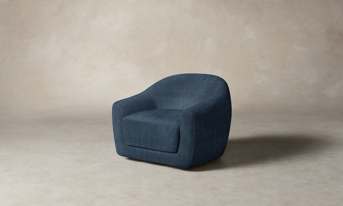 The Oliver Swivel Chair - Performance Tweed Denim