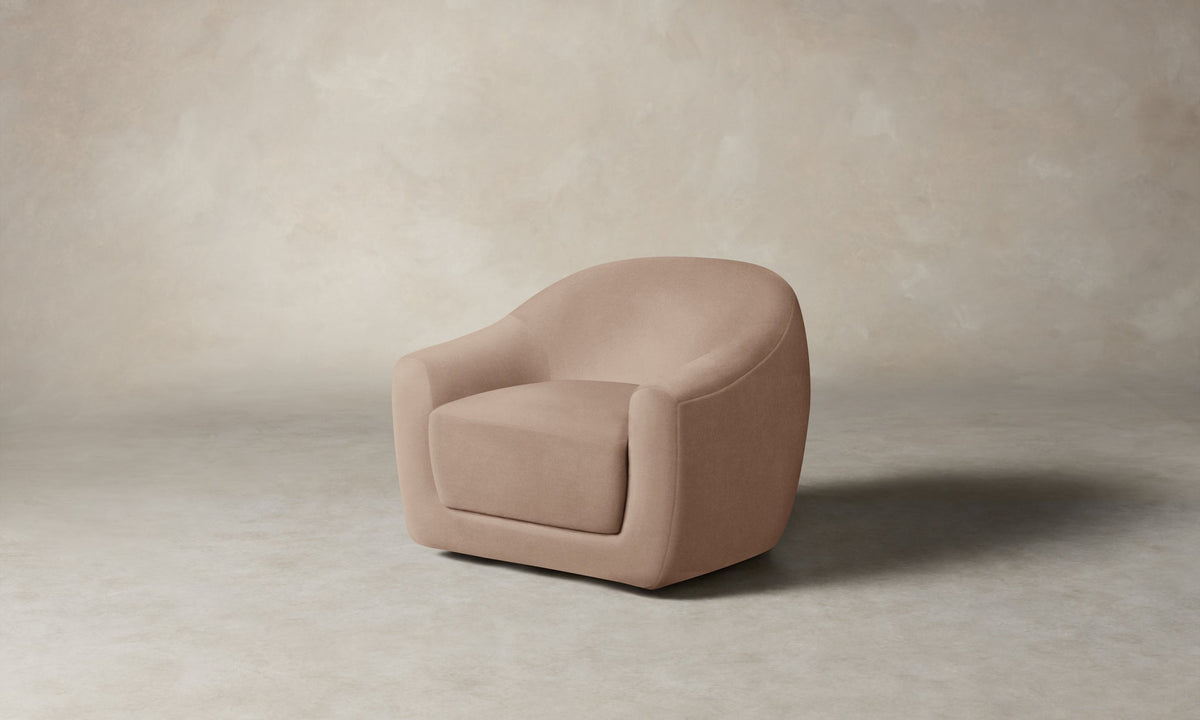 The Oliver Swivel Chair - Performance Velvet Blossom