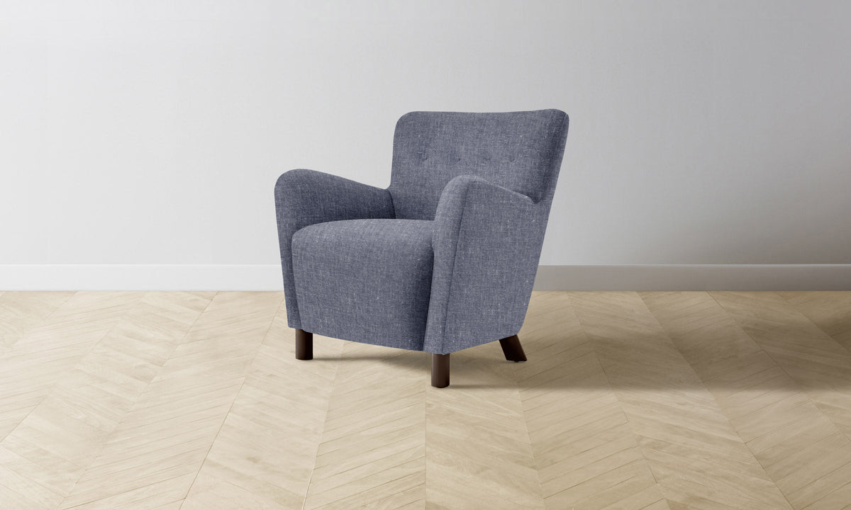 The Perry Chair - Heritage Belgian Linen Lake