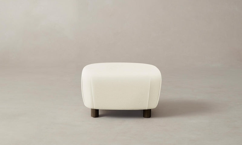 The Perry Ottoman - Pebbled Leather Swan