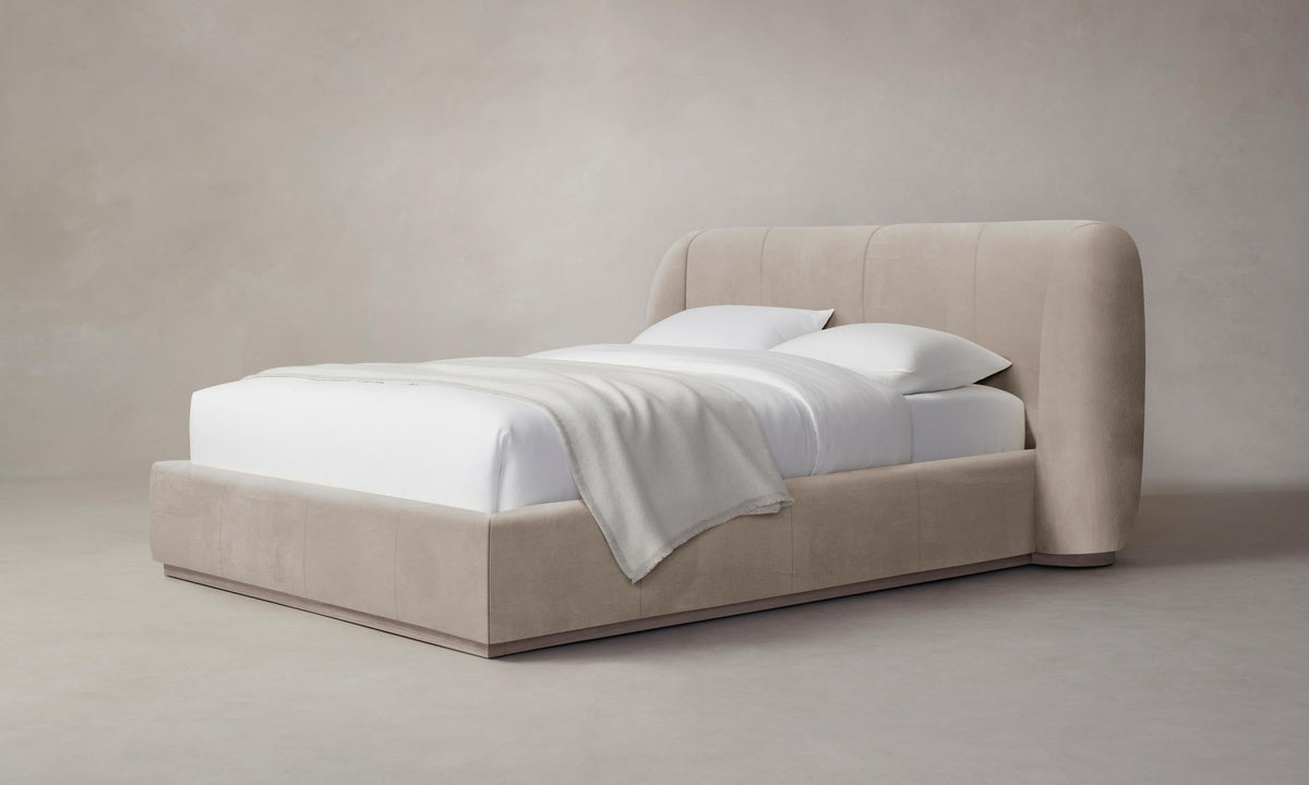 The Smith Bed - Nubuck Leather Fawn