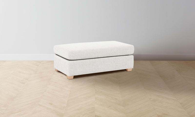 The Sullivan Ottoman - Heritage Belgian Linen Egret