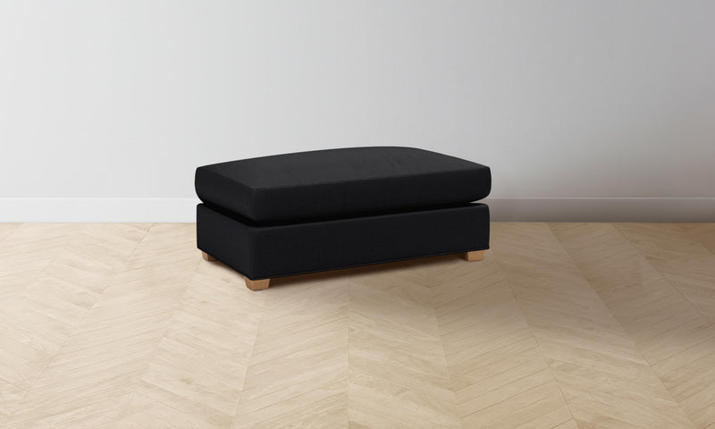 The Sullivan Ottoman - Pebbled Leather Ink