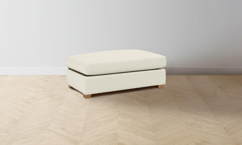 The Sullivan Ottoman - Pebbled Leather Swan