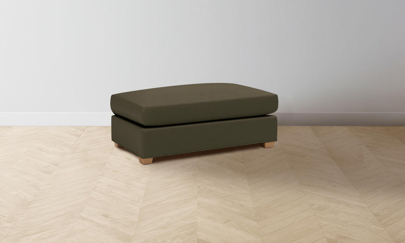 The Sullivan Ottoman - Pebbled Leather Truffle