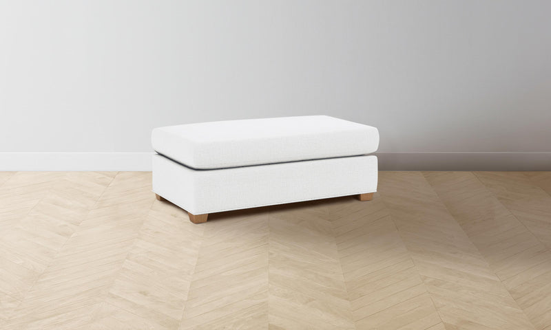 The Sullivan Ottoman - Performance Linen Weave Pure White